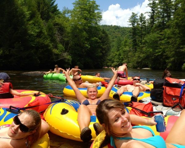 Shallowford Bridge river tubing in the Blue Ridge mountains of North Georgia